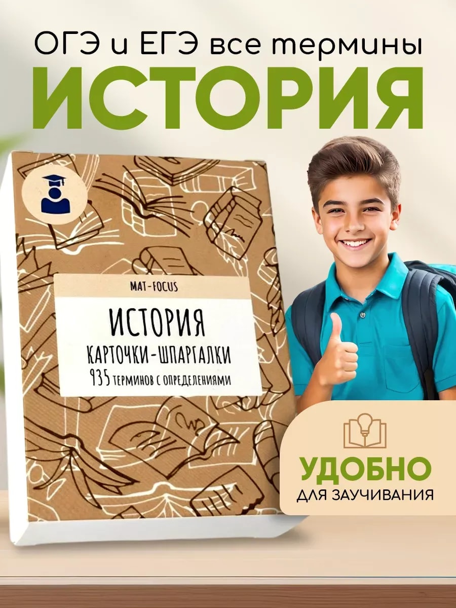 Упаковка и карточки товара «История карточки-термины»